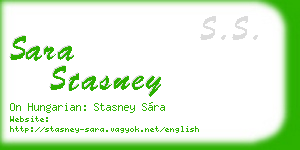 sara stasney business card